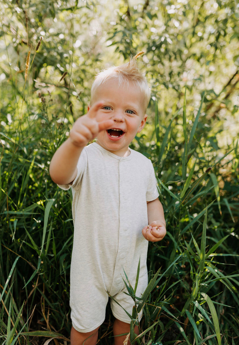 Powell Romper in Heathered Cream