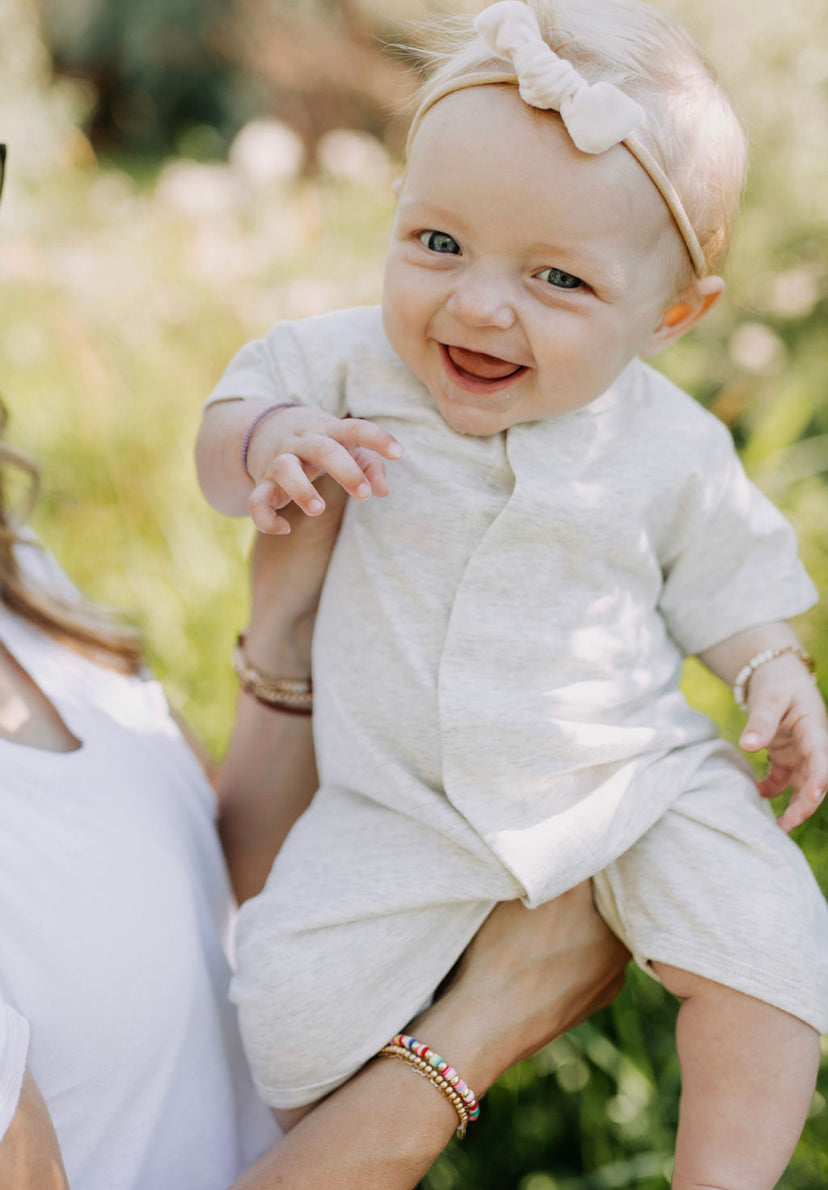 Powell Romper in Heathered Cream
